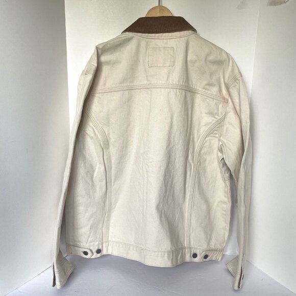 Banana Republic Heritage Chore Coat Mens XL White Denim Workwear Jacket Corduroy - Picture 6 of 10